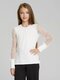 Блуза Девочкам Looklie Молочный Без рисунка (фото 1)