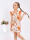 Платье Девочкам Ивашка Оранжевый Цветы (фото 1)